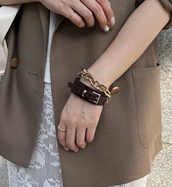  「レザーベルトブレス」|その他|ダークブラウン