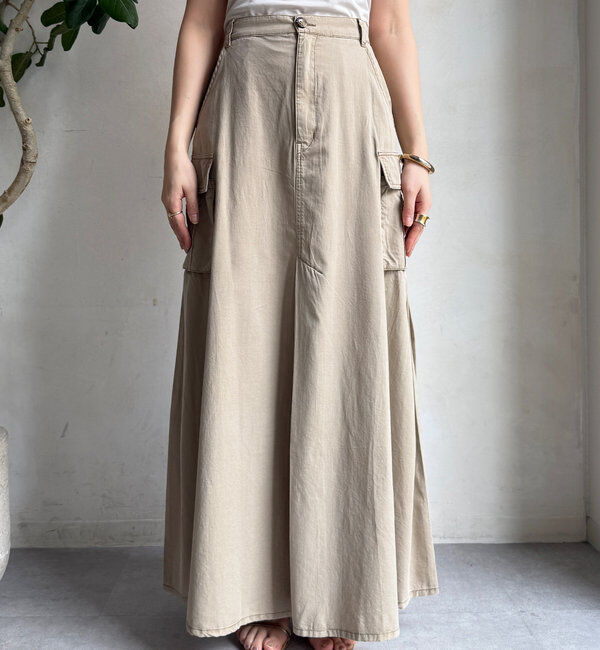  「綿リヨセルピグメント加工カーゴスカート」|スカート|