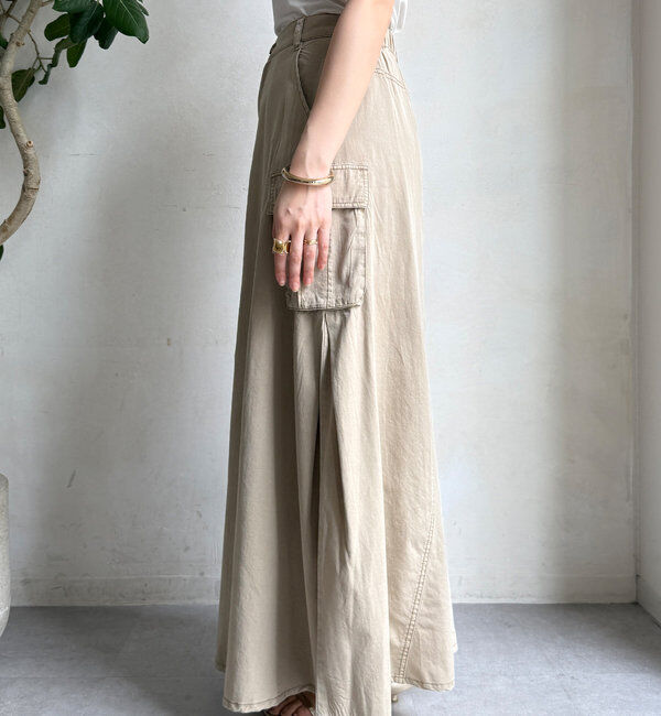  「綿リヨセルピグメント加工カーゴスカート」|スカート|