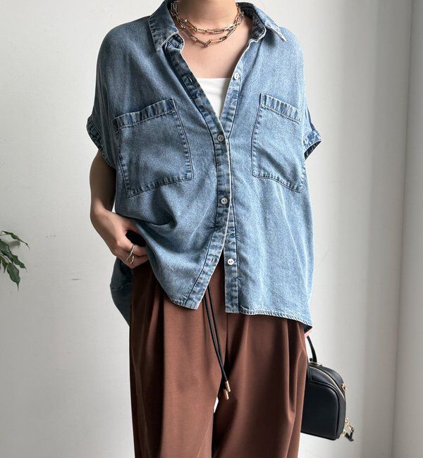  「リヨセルデニムバック切替シャツ」|シャツ・ブラウス|