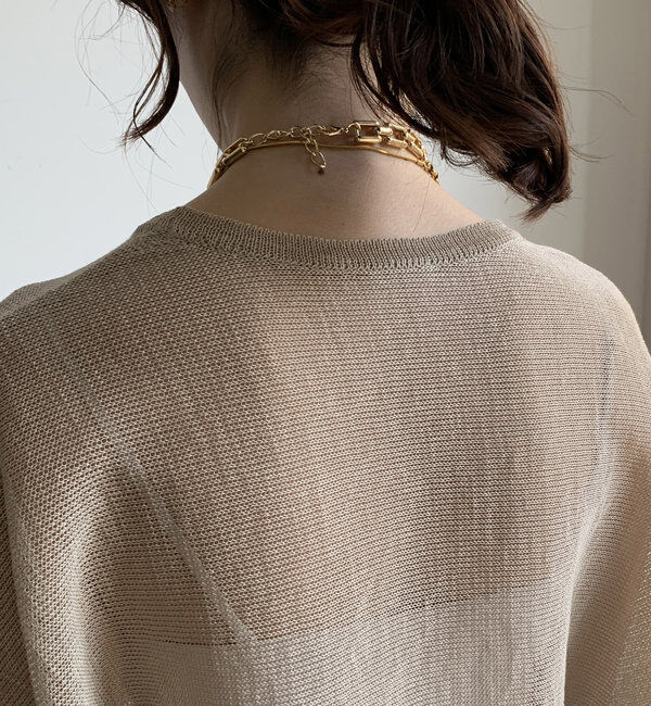  「ストローヤーンポンチョニット」|ニット・セーター|