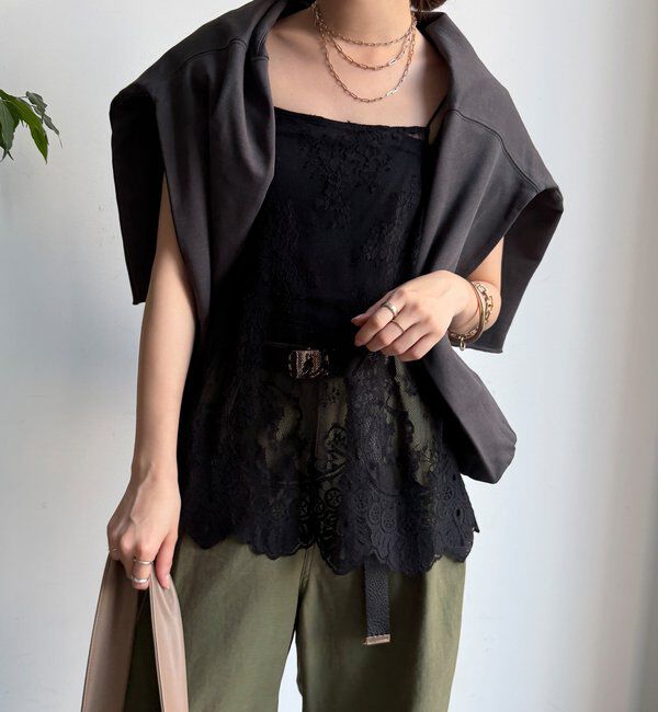  「【新色追加】スカラレースキャミ」|シャツ・ブラウス|