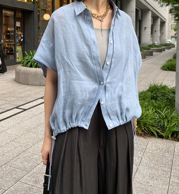  「リネンドロストフレンチシャツ」|シャツ・ブラウス|