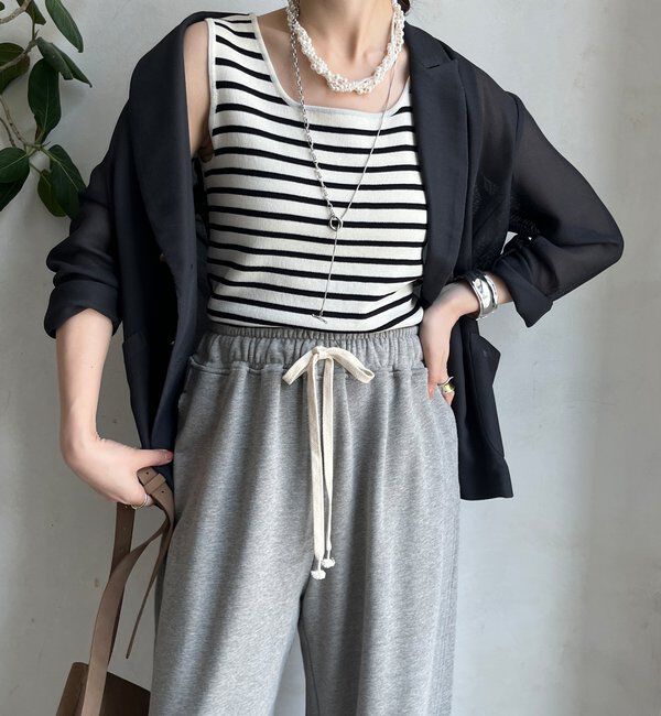  「ボーダースクエアニットタンク」|ニット・セーター|