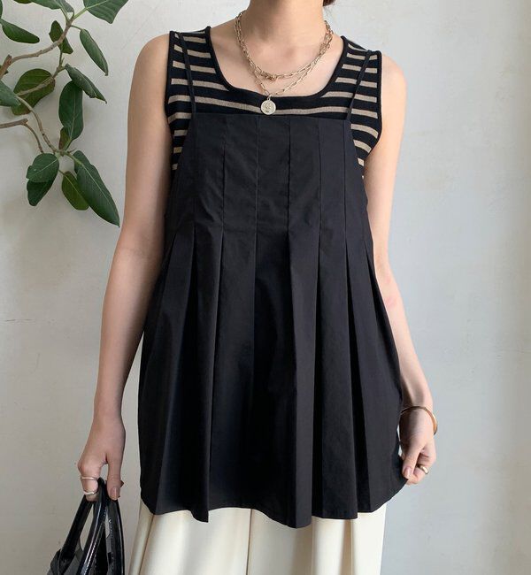  「ボーダースクエアニットタンク」|ニット・セーター|