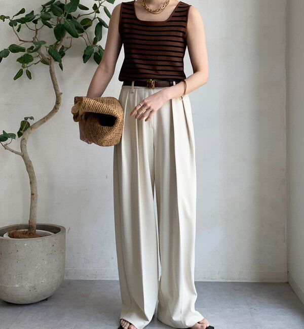  「ボーダースクエアニットタンク」|ニット・セーター|