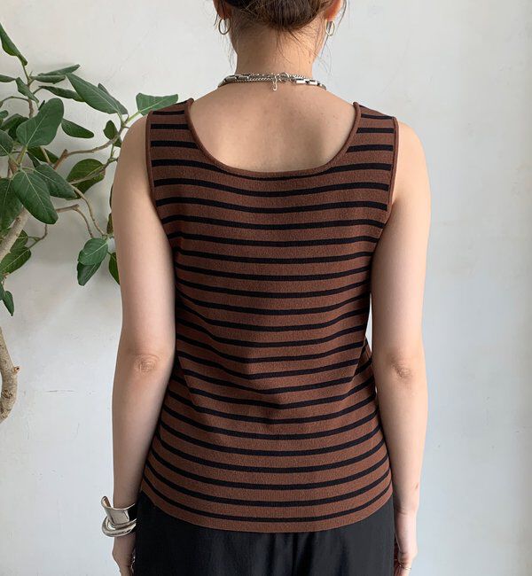  「ボーダースクエアニットタンク」|ニット・セーター|