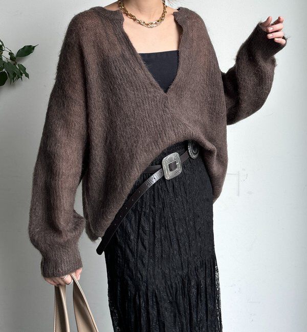  「【新色追加】起毛モヘヤスキッパープルオーバー」|ニット・セーター|