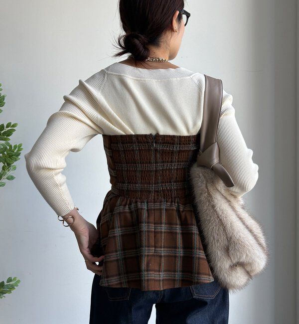  「起毛チェックビスチェ」|シャツ・ブラウス|