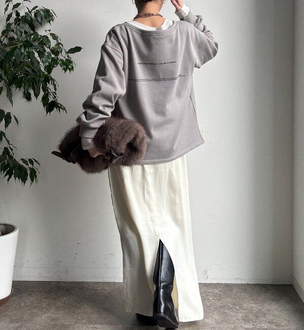  「前後ロゴプリント裏起毛プルオーバー」|Tシャツ・カットソー|