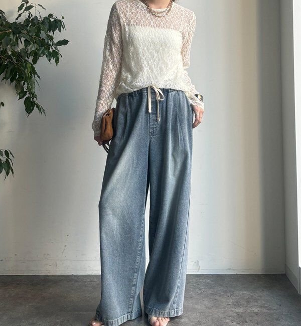  「【WEB限定】レースサイドタックプルオーバー」|Tシャツ・カットソー|