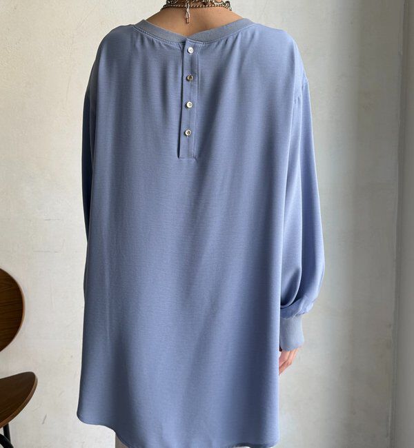  「袖リブバックボタンジョーゼットプルオーバー」|シャツ・ブラウス|