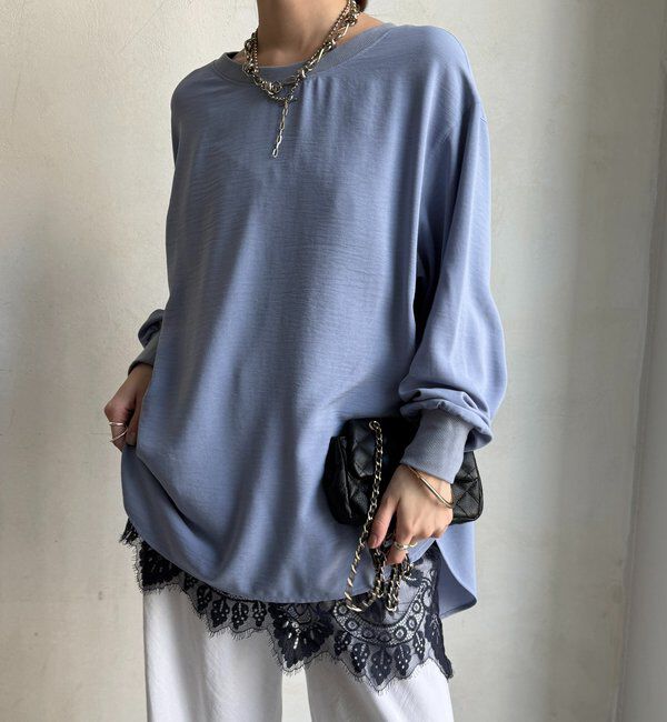  「袖リブバックボタンジョーゼットプルオーバー」|シャツ・ブラウス|