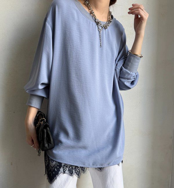  「袖リブバックボタンジョーゼットプルオーバー」|シャツ・ブラウス|