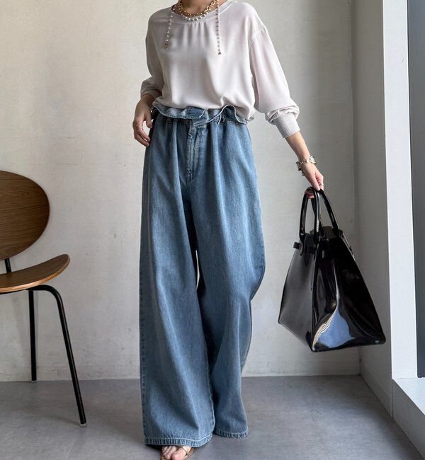  「袖リブバックボタンジョーゼットプルオーバー」|シャツ・ブラウス|