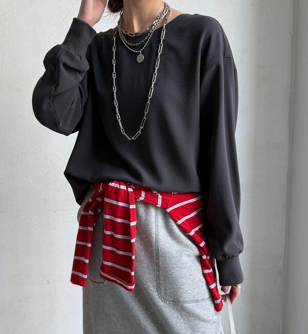  「袖リブバックボタンジョーゼットプルオーバー」|シャツ・ブラウス|