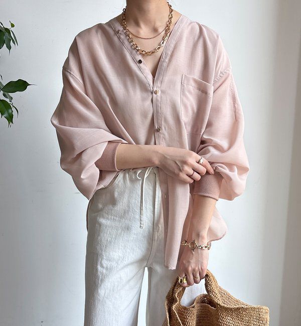  「GOLDボタンVVシャツ」|シャツ・ブラウス|