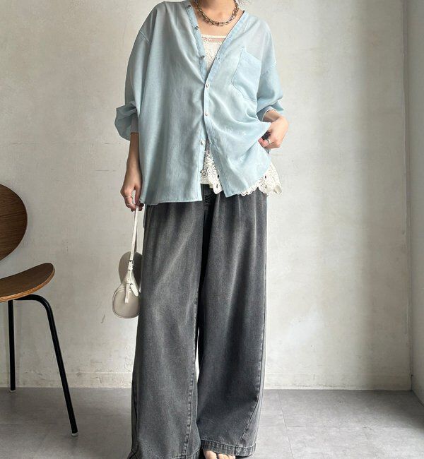  「GOLDボタンVVシャツ」|シャツ・ブラウス|