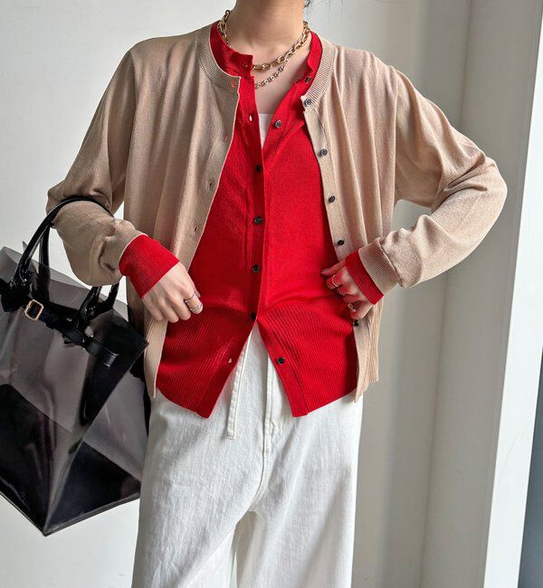  「【WEB限定】レイヤード風カーディガン」|カーディガン|