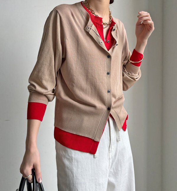  「【WEB限定】レイヤード風カーディガン」|カーディガン|