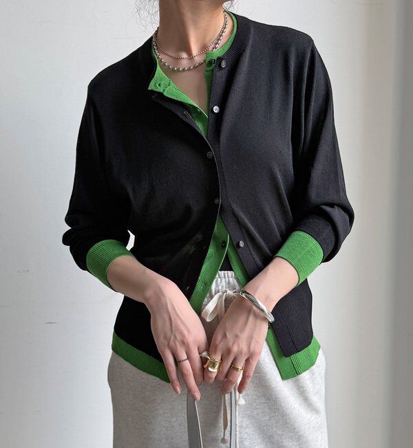  「【WEB限定】レイヤード風カーディガン」|カーディガン|