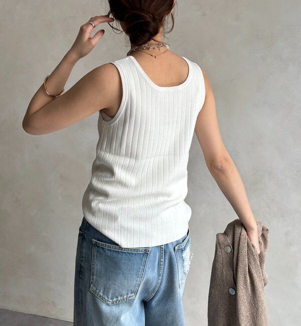  「ヘンリーネック前後2WAYニットタンク」|ニット・セーター|