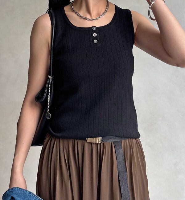  「ヘンリーネック前後2WAYニットタンク」|ニット・セーター|