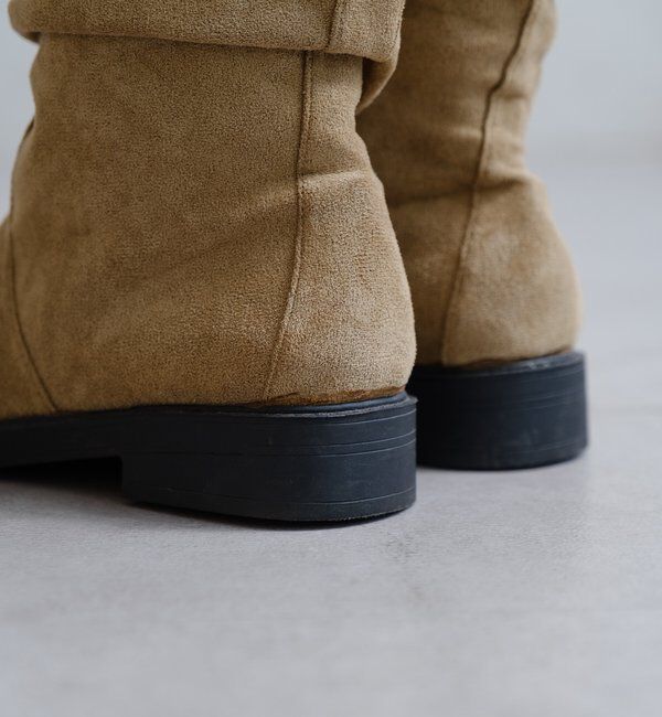  「【レザー&スエード/インソール】ルーズエンジニアブーツ」|ロングブーツ|