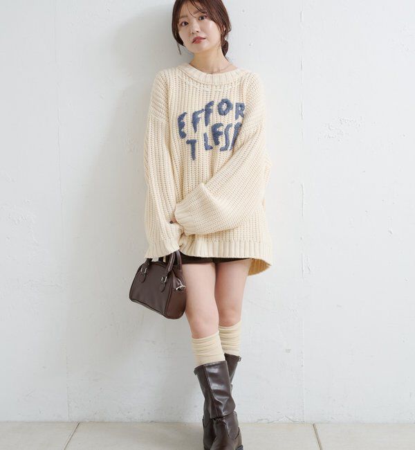  「【レザー&スエード/インソール】ルーズエンジニアブーツ」|ロングブーツ|