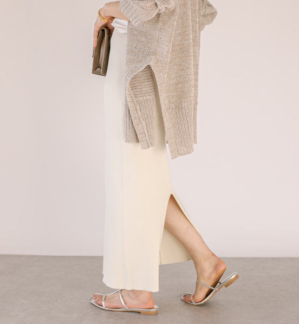  「【マイナス3kg/レビュー高評価☆】リブタイトスカート」|スカート|