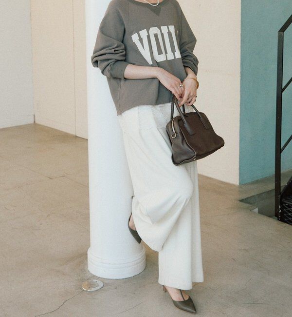  「【ウォッシャブル】【シーズンレスで使える】タックワイドスラックス」|チノ|