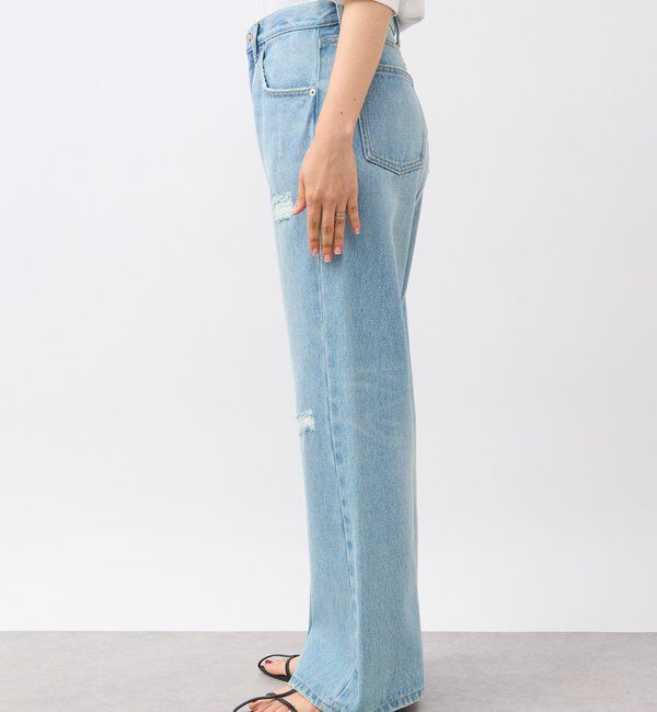  「【MONN.:.(モン)】セミフレアリペアデニム」|デニム|