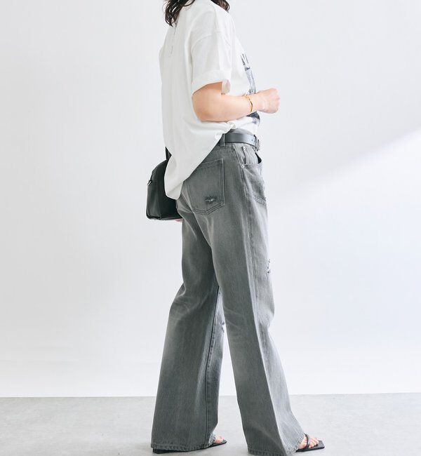  「【MONN.:.(モン)】セミフレアリペアデニム」|デニム|