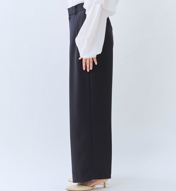  「【オケージョンや通勤に】ダブルサテンタックパンツ」|チノ|