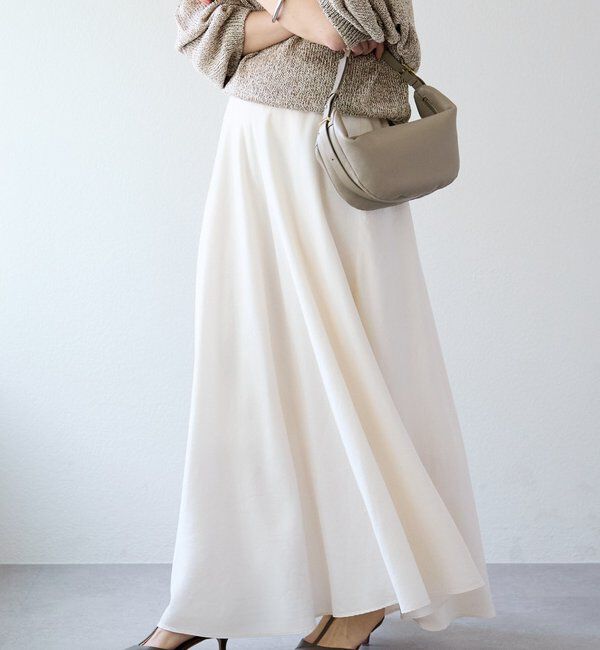  「【セットアップ可/上品な落ち感】ガーメントダイフレアバイアススカート」|スカート|エクリュ