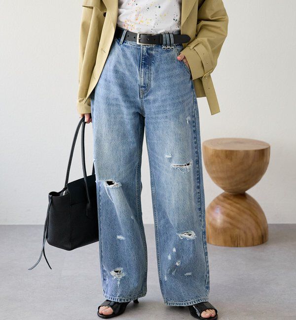  「【A・MONN(アモン)】ループポイントダメージデニム」|デニム|