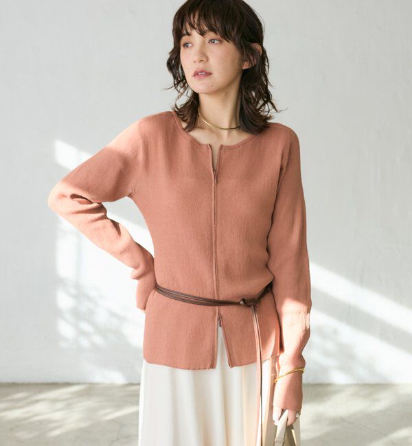  「【抜け感】ZIPリブニットカーディガン」|カーディガン|