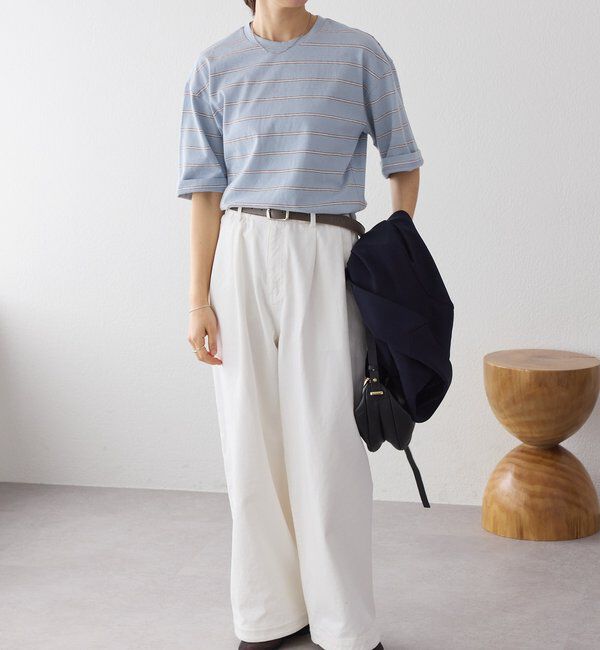  「【大人のボーダーTシャツ】マルチボーダーゴブソデTee」|Tシャツ・カットソー|