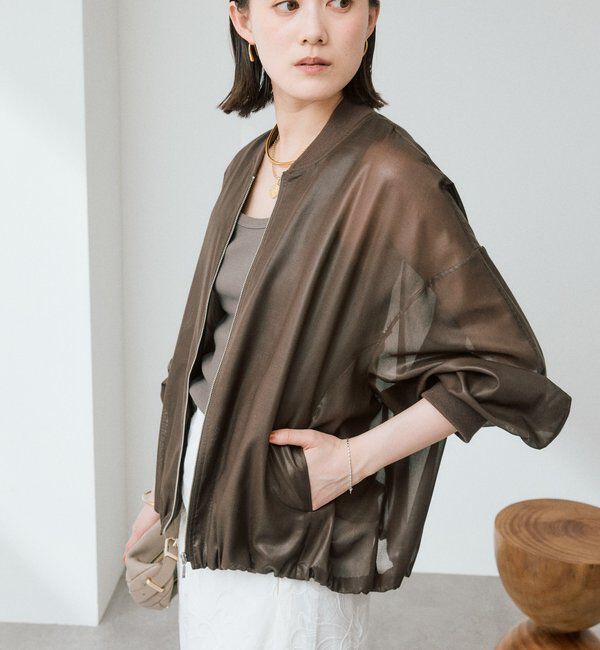 「予約【ほどよい抜け感】グロッシーシアーブルゾン」|ブルゾン・スタジャン|