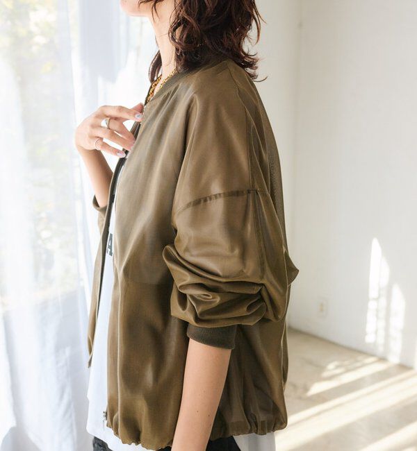  「予約【ほどよい抜け感】グロッシーシアーブルゾン」|ブルゾン・スタジャン|