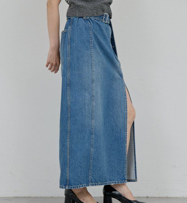  「【PEAS】スリットデニムスカート」|スカート|