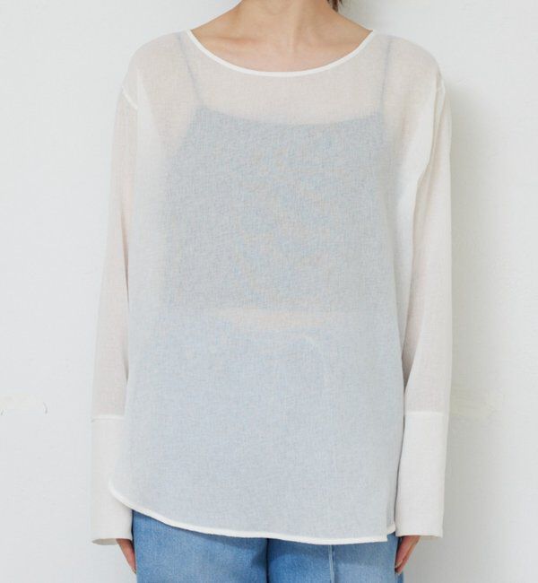  「【手洗い可】ラウンドTガーゼブラウス」|シャツ・ブラウス|