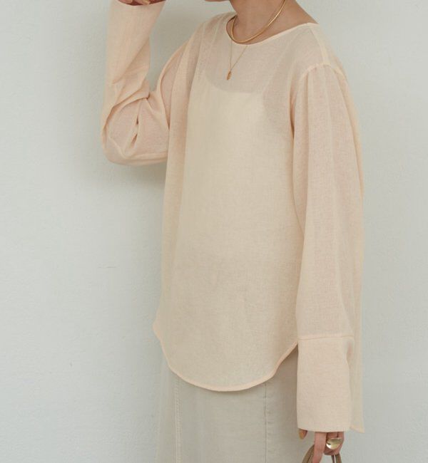  「【手洗い可】ラウンドTガーゼブラウス」|シャツ・ブラウス|