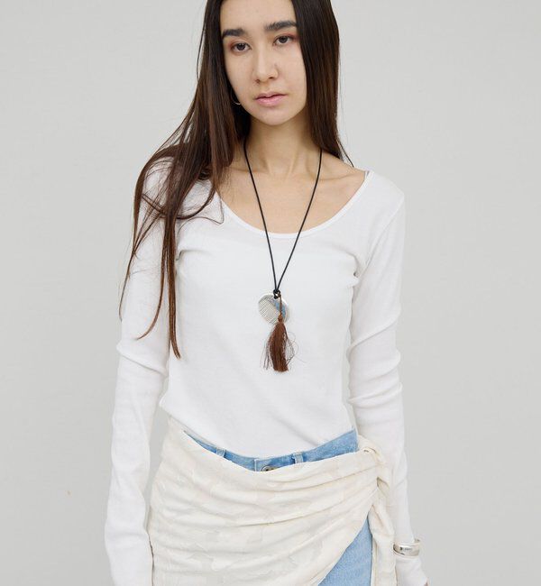  「【前後2WAY】ハイツイストリブロンTee」|Tシャツ・カットソー|ホワイト