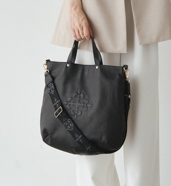  「スリム2WAYトートバッグ <エンボスモノグラム>」|トートバッグ|ブラック