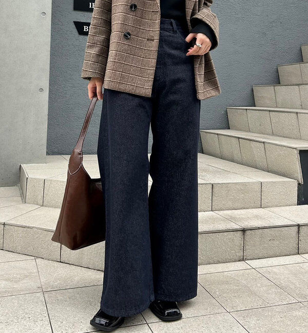  「【新色ブルー登場！】フレアデニム」|デニム|ネイビー