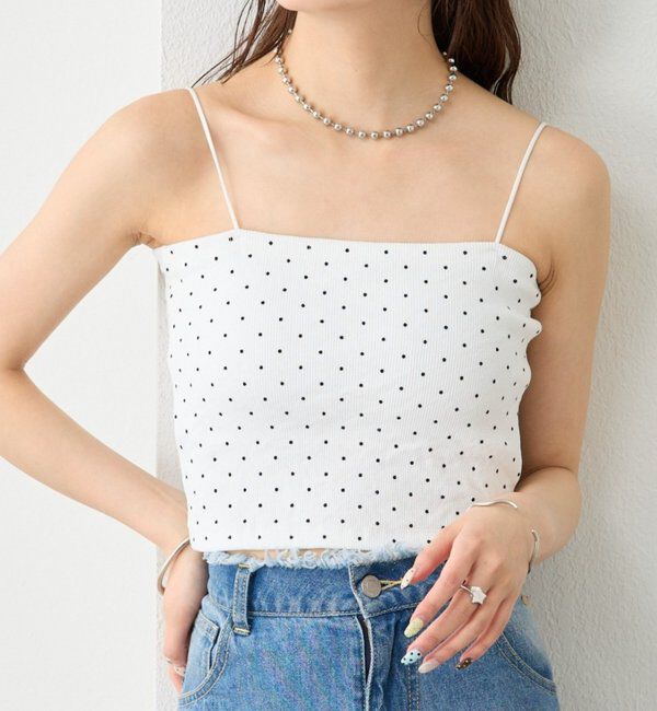  「【万能インナー/嬉しい6色展開】パット付きショートキャミソール2」|キャミソール|ホワイト