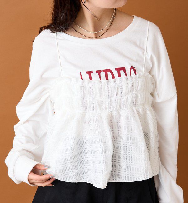  「【4色展開/レイヤードスタイル】チュールチェックビスチェ」|シャツ・ブラウス|