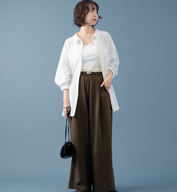  「【オールシーズン対応/WEB限定アイボリー】フリルイージーパンツ」|チノ|