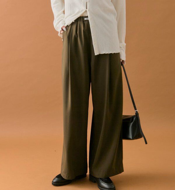  「【オールシーズン対応/WEB限定アイボリー】フリルイージーパンツ」|チノ|